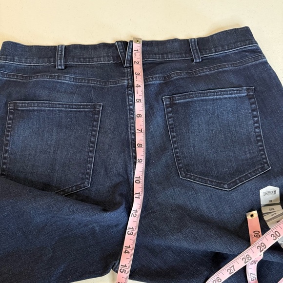 NWOT Duluth Trading Co Denim Capri Straight Leg Dark Wash Stretch Women’s Sz 16W - Picture 6 of 10